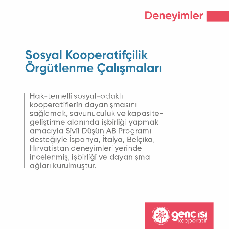 Sosyal Kooperatifçilik Örgütlenme Çalışmaları